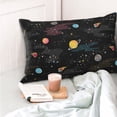 thumbnail image 4 of Goofa Galaxy Print Plush Throw Pillow Case, Soft Velvet with Hidden Zipper, Decorative Cushion Cover for Sofa, Bed, Car, and Home Décor-20"x30", 4 of 6