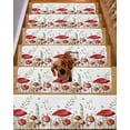 thumbnail image 2 of Mushrooms Eucalyptus Stair Treads for Wooden Steps Indoor Runner Rug Carpet, Sage Green Botanical Butterflies 15 Pieces Peel and Stick Staircase Step Treads Covers Washable Throw Door Mats, 30"x8", 2 of 6
