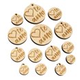 thumbnail image 1 of I Love You in Spanish Te Amo Heart Wood Mini Charms Shapes DIY Craft Jewelry - No Hole - 12mm (26pcs), 1 of 7