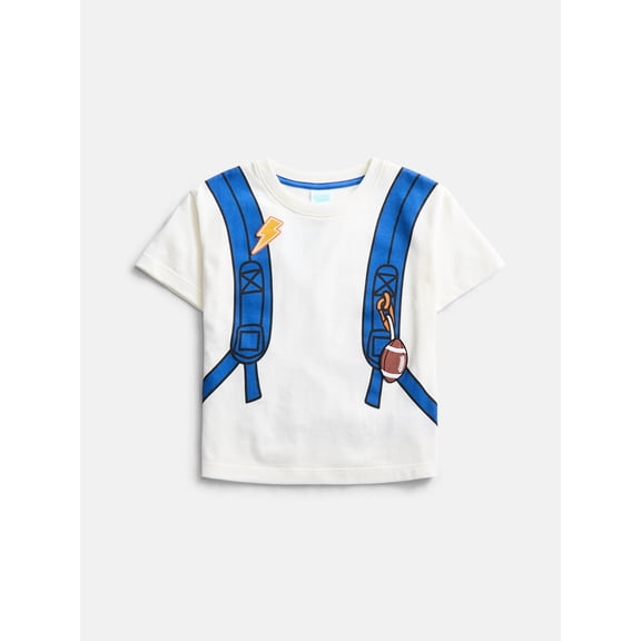 Wonder Nation Toddler Boys Embroidered Patch Graphic Backpack Tee with Short Sleeves, Sizes 12M-5T