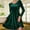 Green, variant on Velvet Dresses for Women 2025 Casual Long Sleeve Wedding Guest Dresses Fashion Solid Color Holiday Party Fall Winter Clothes Green XL