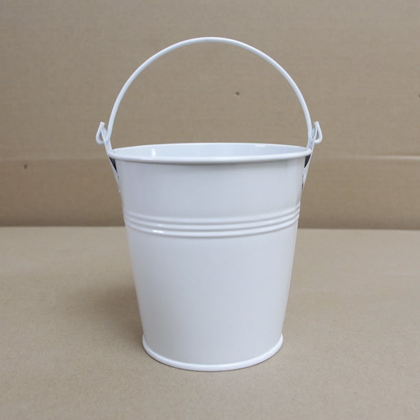 Cubo de hierro pequeño de color caramelo, maceta creativa de lata de carne, cubo portátil para niños, mini cubo de hierro pequeño