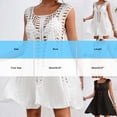 thumbnail image 2 of Ohufall Swimsuit Coverup for Women Bathing Suit Cover Ups Crochet Beach Tank Dress Hollow Out Bikini Cover Up Swimdress, 2 of 7