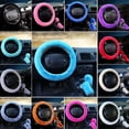thumbnail image 3 of UHUSE 3Pcs/set Fur Fluffy Thick Auto Car Steering Wheel Plush Cover Soft Wool Winter, 3 of 4