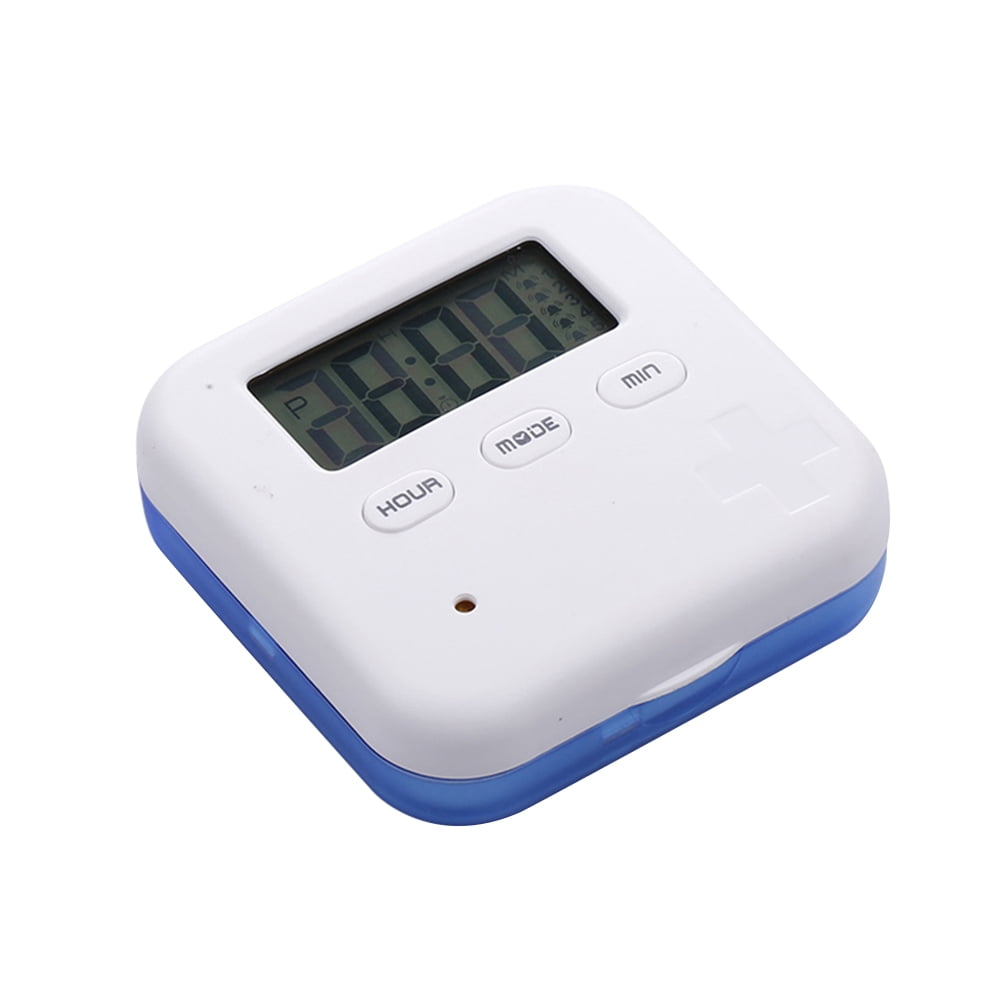 Rosarivae Digital Pill Box Timer 4 Compartments Pill Case Planner with