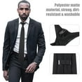 thumbnail image 4 of Men Suit Tie Father Gift Adjustable Doorman Uniform Wedding Engagement Necktie Funeral Casual Graduation Party Accessory 2PCS Black, 4 of 8