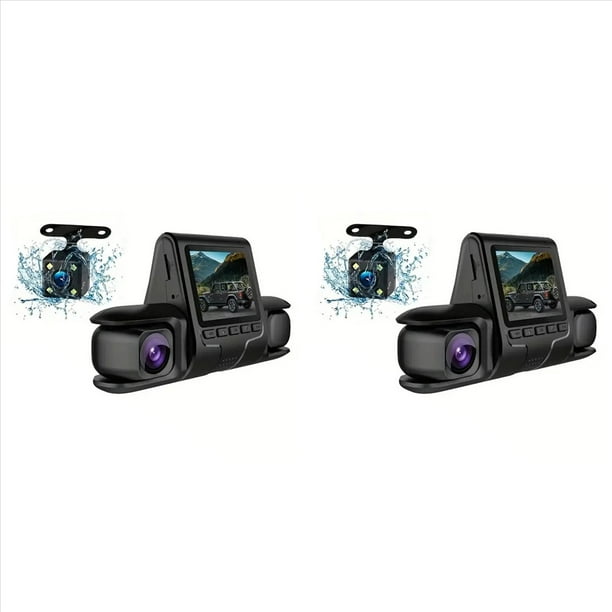 2X Cámara DVR para Automóvil Lente de 3 Cámaras Cámara DVR para Automóvil de Doble Lente 1080P HD Cámara de Tablero Grabadora de Video Monitoreo de Estacionamiento 24 Horas Dashcam