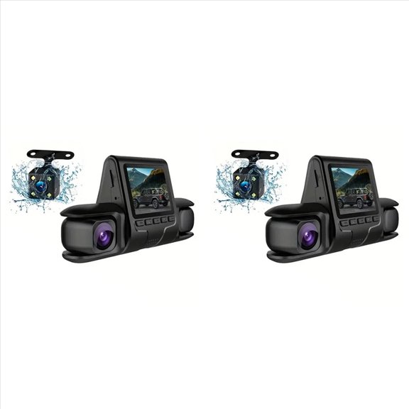 2X DVR Camera 3 Lens Car Dual 1080P HD Dash Video Recorder 24H Parking Monitoring Dashcam