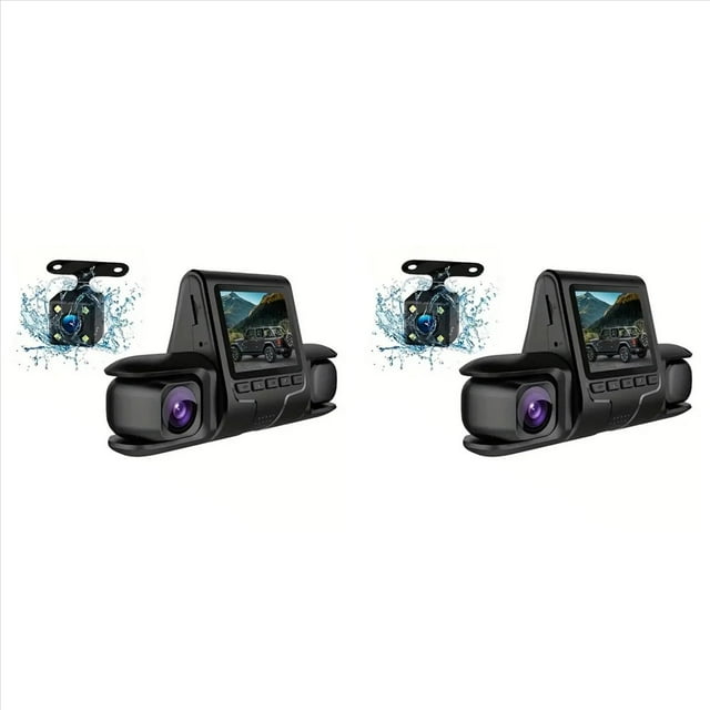 2X Cámara DVR para Automóvil Lente de 3 Cámaras Cámara DVR para Automóvil de Doble Lente 1080P HD Cámara de Tablero Grabadora de Video Monitoreo de Estacionamiento 24 Horas Dashcam