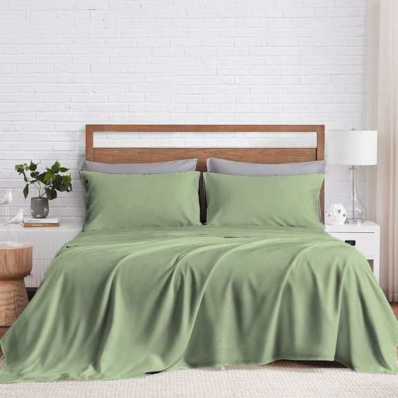 MEERA BEDDING & UNIFORMS Bamboo Bed Sheet with or without Fitted Sheet/ Moisture Wicking, Cooling, Breathable-Queen Size Bed Sheet