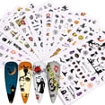 thumbnail image 1 of Decoraciones de uñas de bricolaje, 12 piezas/juego de pegatinas de transferencia de uñas de Halloween, pegatinas de arte de uñas de Halloween diseñadas para durar, 1 of 5