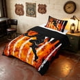 thumbnail image 2 of Manfei Football Player Twin Comforter Sets, Sport Patriotic USA Flag Bedding Set, Orange Black, Black Reversible 2-Piece, 1 Comforter and 1 Pillowcase, 2 of 6