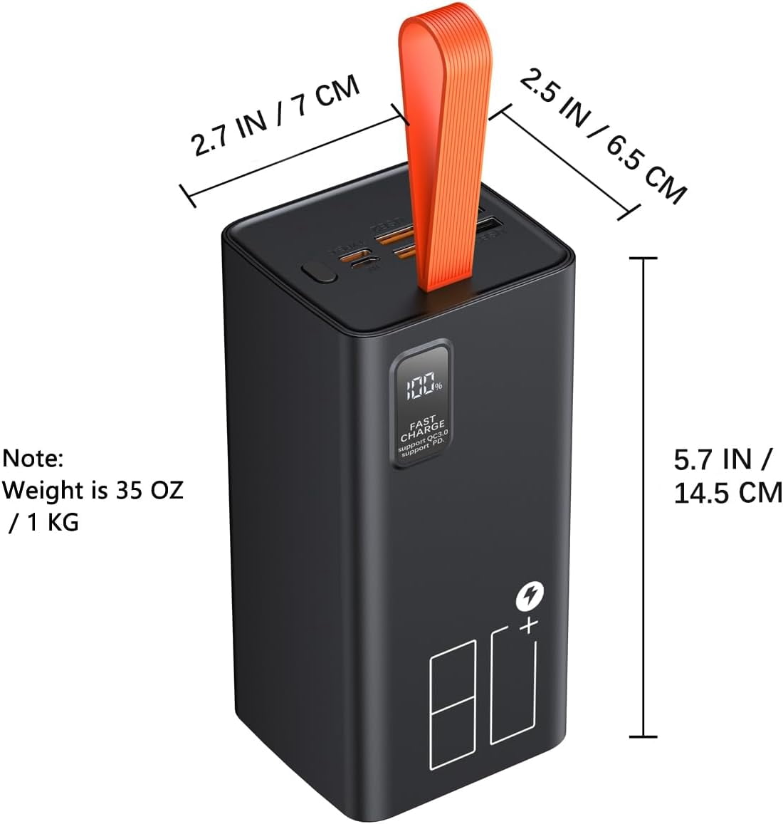SUMMIT 80000mAh Power Bank Fast Charging, 30W PD & QC 3.0 High Capacity Portable Charger, 5 Output 2 Input USB-C Large Battery Pack with LED Display for Phone Tablet Outdoor Camping Travel Office