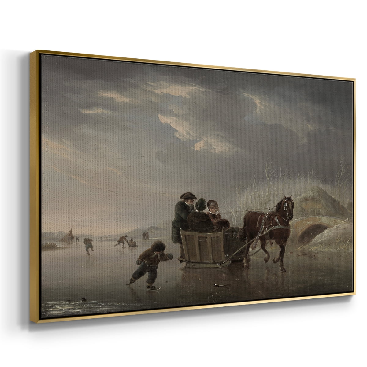 Vintage Animal Print-XXV By Wexford Home Framed in Gold Wood Gallery Wrapped Canvas 27 in. x 41 in.