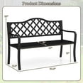 thumbnail image 3 of Costway 50.5" Patio Bench Slatted Metal Garden Bench for 2-3 People Park-Style Loveseat, 3 of 10