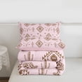 thumbnail image 6 of jejeloiu Pink Western Cowgirl Theme Full Size Comforter Sets Kids,Aztec Geometric Print Bedding Sets For Girls,Reversible,3-Piece, 6 of 8
