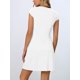 thumbnail image 4 of Vestido MEROKEETY para mujer, cuello en V, oficina de negocios, beige, talla M, 4 of 7