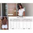 thumbnail image 5 of PRETTYGARDEN Womens Summer Short Sleeve Tops Spring Casual V Neck Henley Button Up T Shirts Dressy Ribbed Knit Blouses, 5 of 8