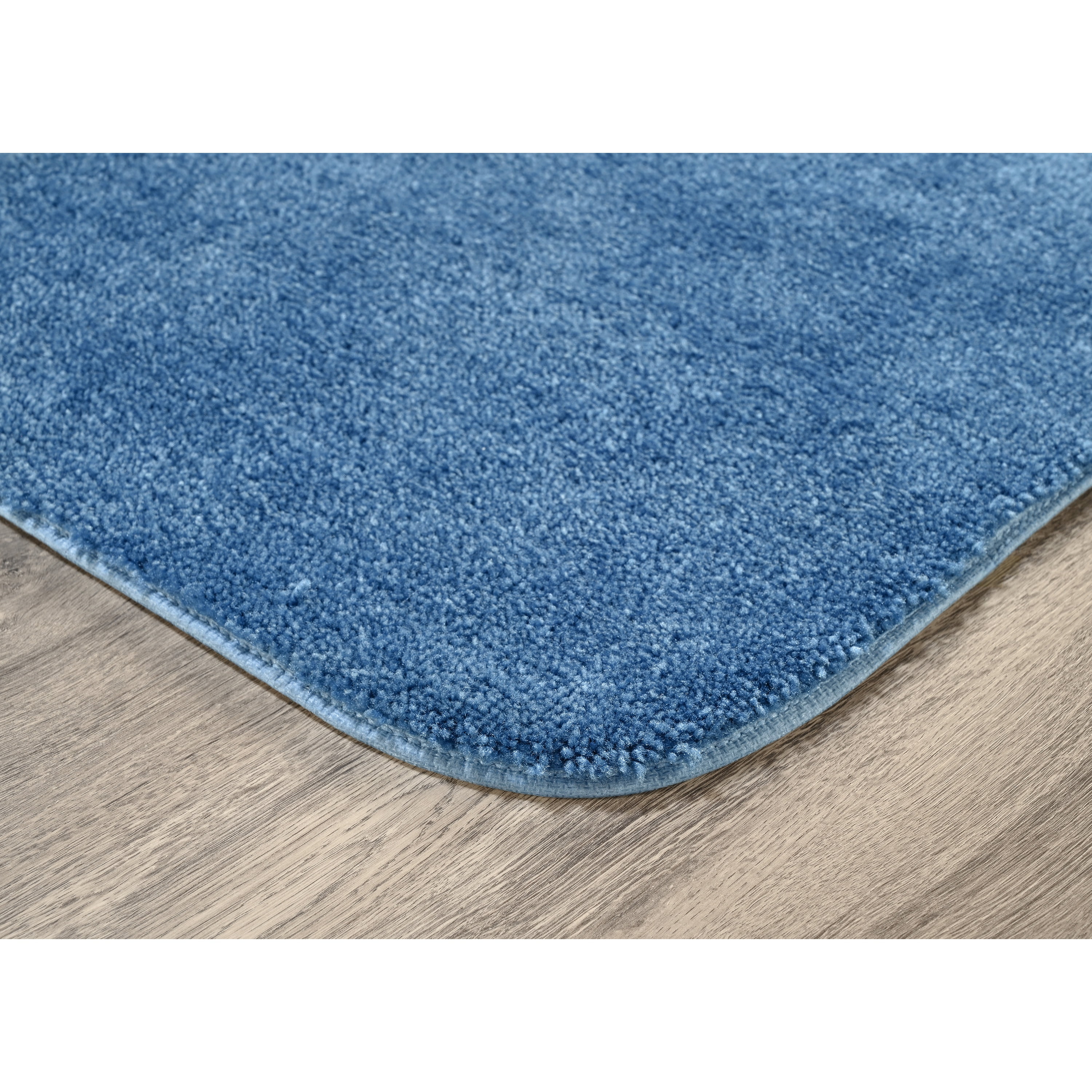 Garland Rug Traditional Washable Bath Rug Set, 4 Piece Set (2 Bath Rugs, Contour, & Lid) Basin Blue