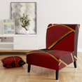 thumbnail image 5 of Designart "Yellow Triangulars Over Shades Of Red" Upholstered Modern Accent Chair - Arm Chair, 5 of 5