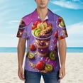 thumbnail image 4 of Lsque Fruit Parfait Colorful pattern Hawaiian Shirt for Men, Unisex Summer Beach Casual Short Sleeve Button Down Shirts-3X-Large, 4 of 9
