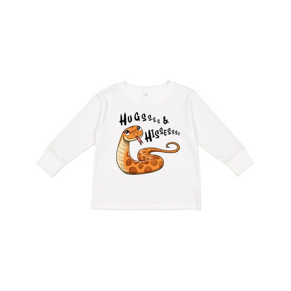 Inktastic Hugs and Hisses Cute Snake for Valentines Day Boys or Girls Long Sleeve Toddler T-Shirt