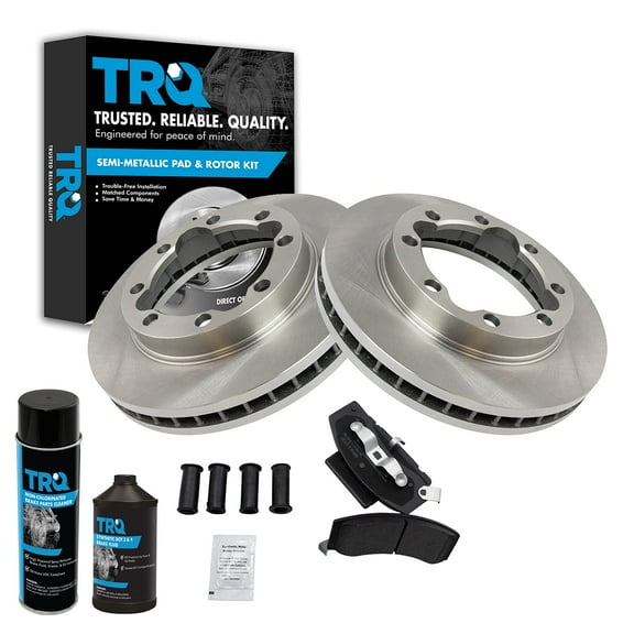 TRQ Brake Pad & Rotor Kit Metallic Front w/Chemicals BKA16785