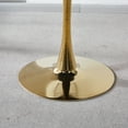 thumbnail image 7 of 31.5"GOLDEN AND WHITE Tulip Table Mid-century Dining Table for 2-4 people With Round Mdf Table Top, Pedestal Dining Table, End Table Leisure Coffee Table,ceramic top, 7 of 7