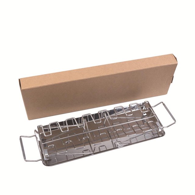 Greeniant Soporte de pierna de pollo BBQ Soporte de pierna de pollo plegable de acero inoxidable plateado Estufas de camping No.1 Greeniant OD009681-01