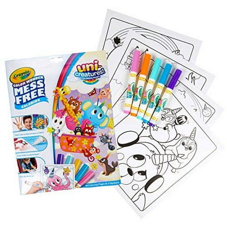 Crayola Color Wonder Unicreatures, Mess Free Coloring Pages & Markers, Gift for Kids, Age 3, 4, 5, 6