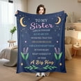 thumbnail image 2 of Sisters Best Friends Encouragement Wishes Everlasting Bond Blue Theme Fleece Blanket Sofa Bed Travel Camping Polyester Throw Shipped From USA Soft Warm Comfortable Flannel Blanket Gift, 2 of 9