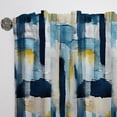 thumbnail image 2 of Designart "Explosive Blue Artistic Stripes II" Plaid Room Darkening Curtain Single Panel, 2 of 6