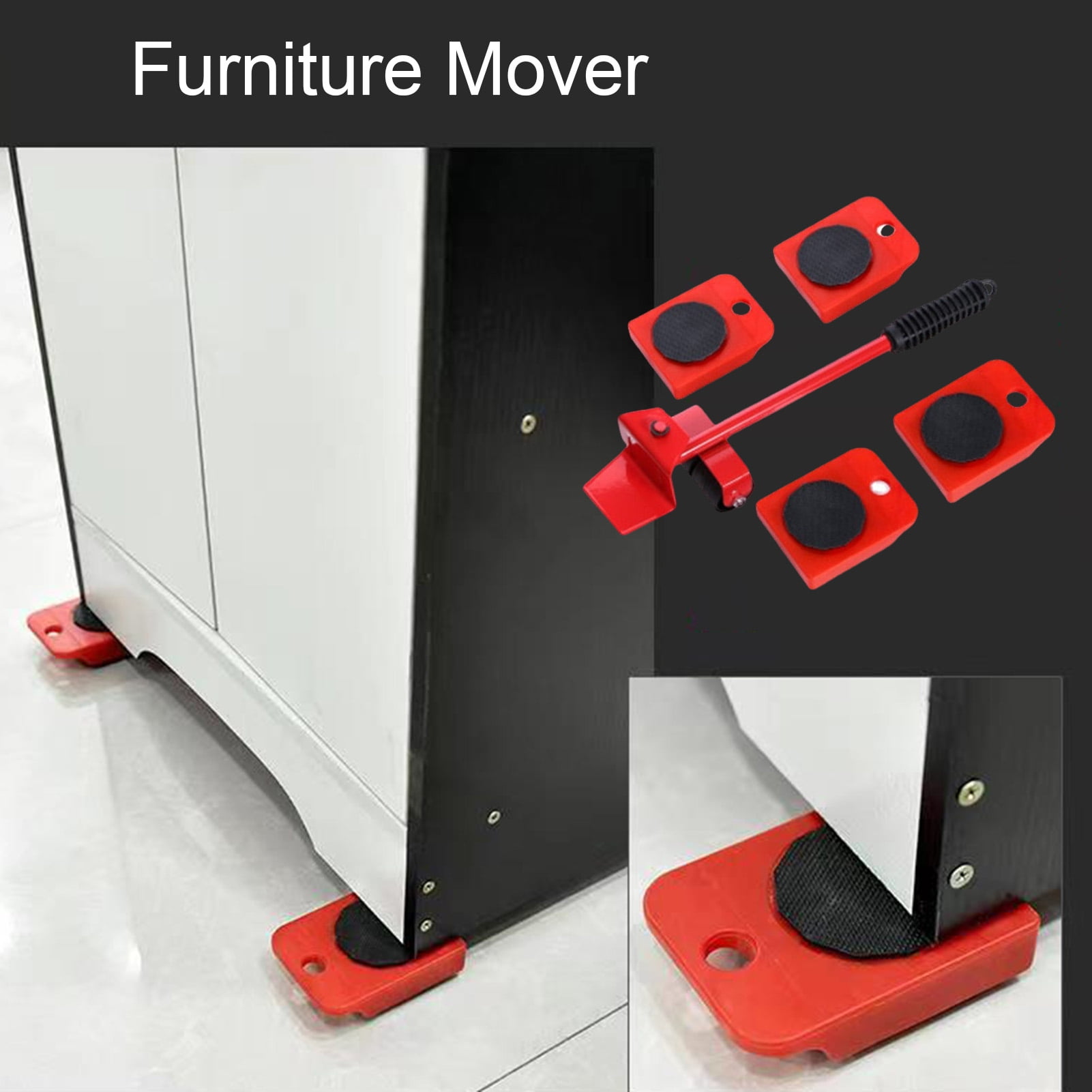 Callipe 1 Set Furniture Mover with 8 Wheels Heavy Duty Furniture Lifter Strong Load Bearing Appliance Roller Furniture Moving Dolly Slider Tools