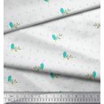 thumbnail image 3 of Soimoi Green Cotton Duck Fabric Leaves & Clover Floral Print Fabric by the Yard 42 Inch Wide, 3 of 3