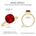 thumbnail image 5 of Rosec Jewels Lab Created Ruby Solitaire Ring with Surprise Diamond - AAAA Grade - 8 mm, 14K Yellow Gold, US 6.00, 5 of 8