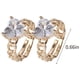 thumbnail image 3 of Anillo exquisito y elegante de estilo europeo, moderno y con incrustaciones de corazón chapado en cobre y oro. Anillo ajustable abierto de 2 piezas., 3 of 8