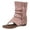 2Pink, variant on Women's Flip Flops Low Wedge Sandals Fringe Cowgirl Mid Calf Boots Casual Suede Wide Calf Pull on Western Booties White Size 8
