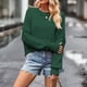 thumbnail image 1 of Suéter de cuello redondo para mujer, moda, suelto, talla grande, color, manga larga, tops, suéter para mujer, 1 of 4