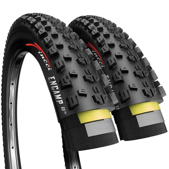 Fincci 27.5x2.25 Bike Tires (57-584) Foldable Anti-Puncture for Mountain, Hybrid and Enduro, 2-Pack