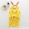 thumbnail image 2 of Gibobby Toddler Kids Soft Flannel Bathrobe,Thickened Warm Hooded Sleep Robe with Waist Tie,Plush Cozy Loungewear for Fall Winter for Boys Girls 2-12T Toddler Pajamas,Yellow,Size 9-10T, 2 of 6