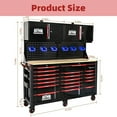 thumbnail image 4 of MIDOQIN Metal Garage Wall Cabinet, Wall Mounted Steel Storage Cabinet with 2 Doors, Pegboard, Hooks, Basket, and Storage Shelf, Black and Red, 4 of 7
