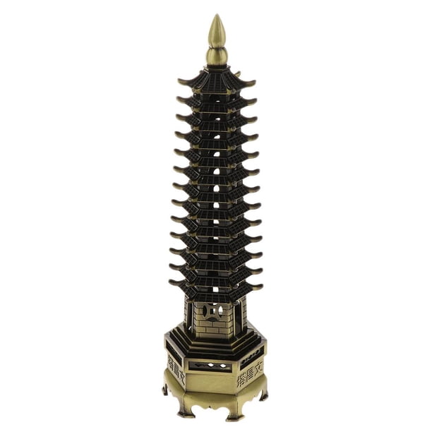 Adorno para acuario - Torre Oriental - Decoración para acuarios, figuras de pagoda, regalo Bronce-XL-13 Tier