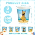 thumbnail image 2 of Vasos de papel desechables Patelai, 500 unidades, 3 onzas, diseño de perros de playa, 2 of 6