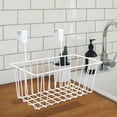 thumbnail image 3 of Wire Basket Over Door Cabinet Organizer Storage Metal Hanging With Hooks For Laundry White Bedroom Pantry, 3 of 7