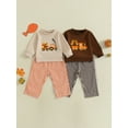 thumbnail image 3 of BemeyourBBs Baby Boy Thanksgiving Outfit Embroidery Sweatshirt and Plaid Pants, 3 of 9