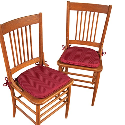 Collections Etc Foam Kitchen Chair Pads with Ties Set of 2