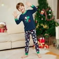 thumbnail image 2 of ELUTONG Boy's Christmas Pajamas，Kids Long Sleeve Santa Claus and Dinosaur Sleepwear Sets for 2-12T, 2 of 7
