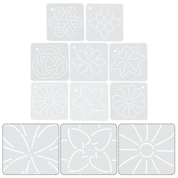 Squalise 8Pcs Flower Line Template Stencil for Quilting Sewing Embroidery Patchwork