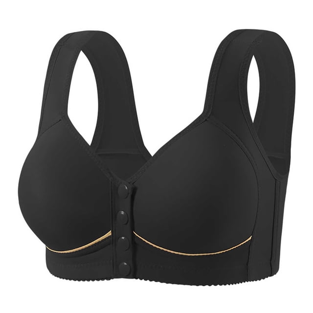 Front Closure Bra For Women, Large Size, Rims-Free, Comfortable And Breathable, Gathered Thin Underwear, Daily Wear, Beige
