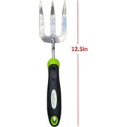 Garden Guru Stainless Steel Hand Weeder Fork Tool with Ergonomic Handle for Gardening, Loosening Soil and More